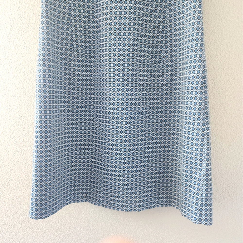 Theory Blue Patterned Shift Dress - Picture 11 of 11